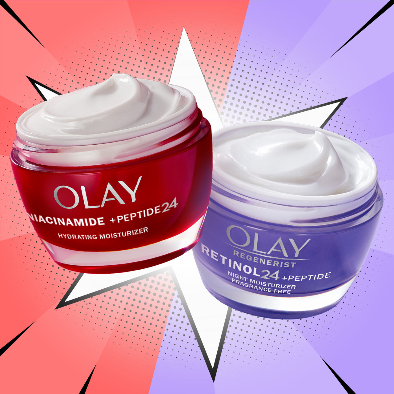 Olay / Fan Faves Power Couple · Fragrance-Free Care
