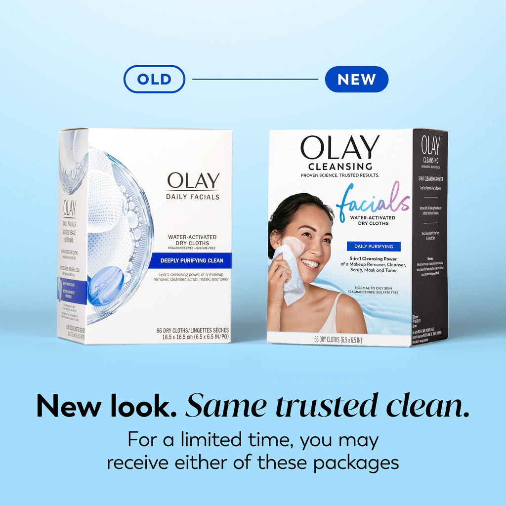 Olay / Daily Facials Cleansing Cloths · Deeply Purifying Clean · 66 Ct