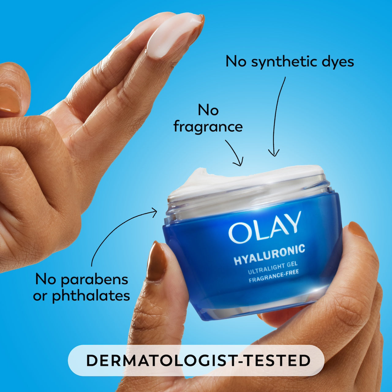 Olay Hyaluronic MINI Ultralight · Fragrance-Free Care