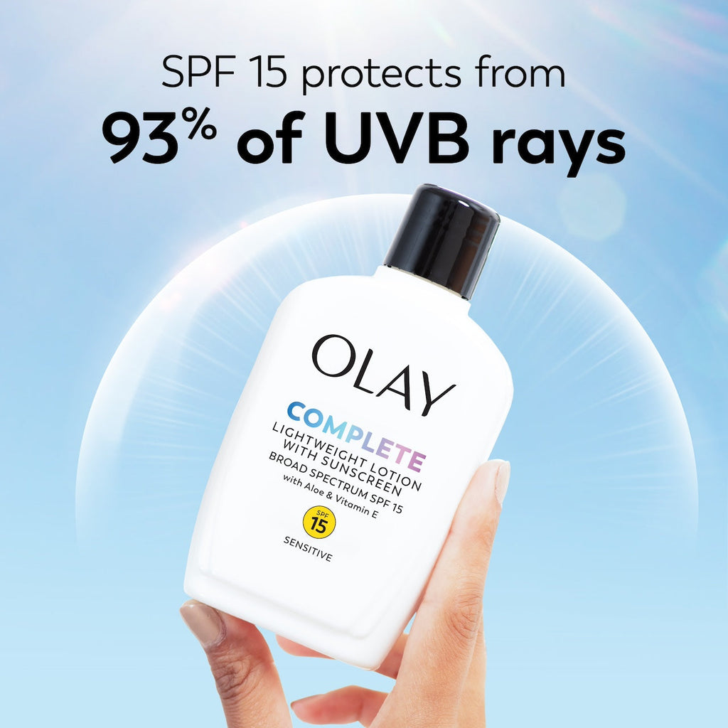 Olay Complete Lotion Moisturizer Sensitive with Sunscreen · SPF 15 + 6oz