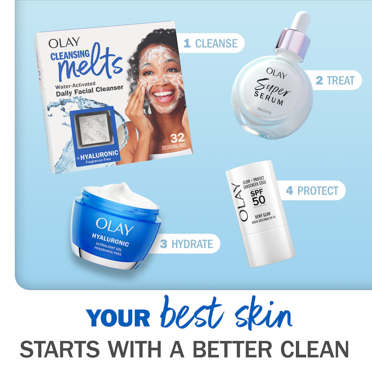 Olay Cleansing Melts Hyaluronic · 32 Count