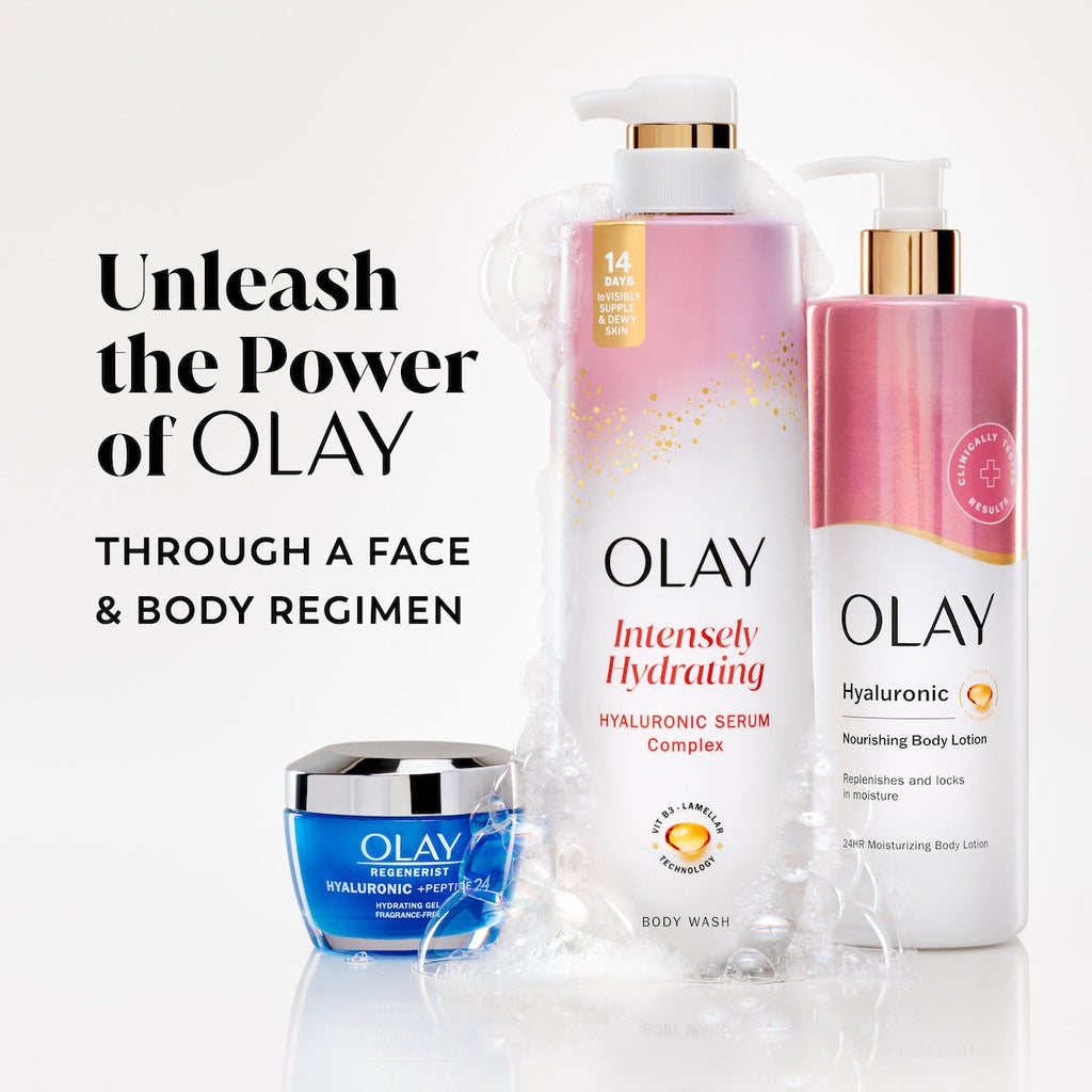 Olay Intensely Hydrating Body · Hyaluronic Serum Complex