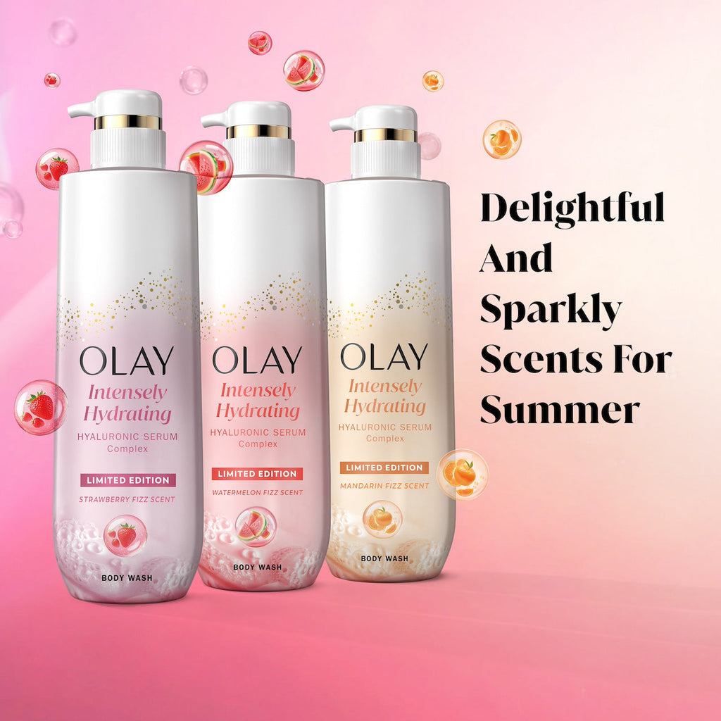 Olay Intensely Hydrating Body · Strawberry