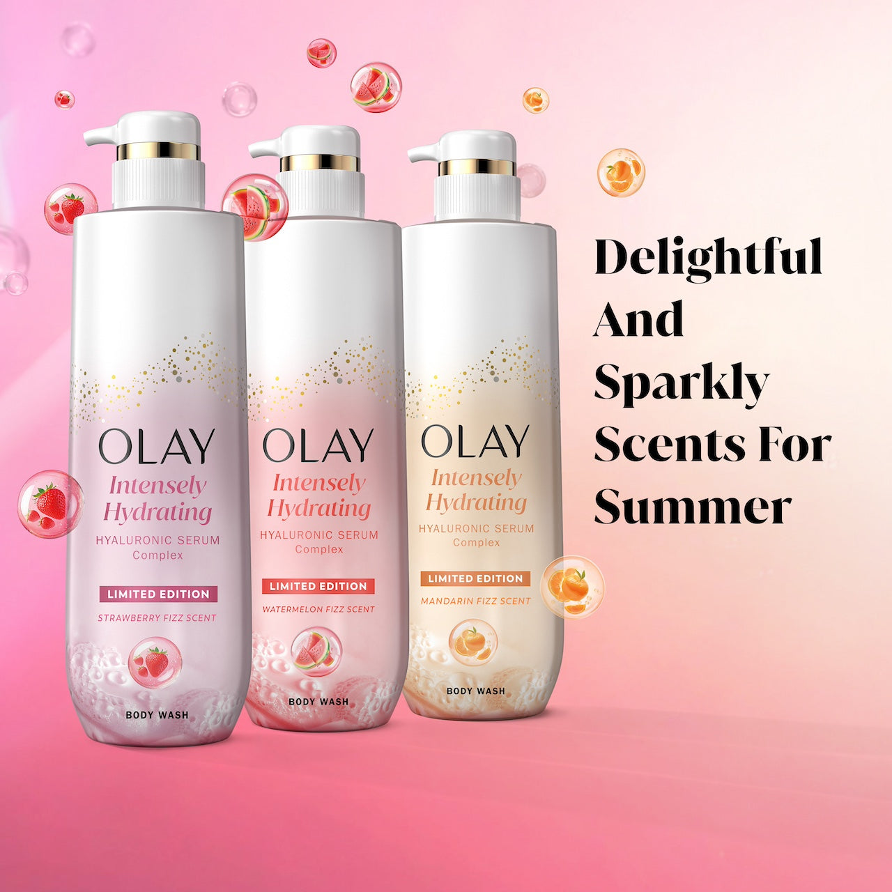 Olay Intensely Hydrating Body · Strawberry