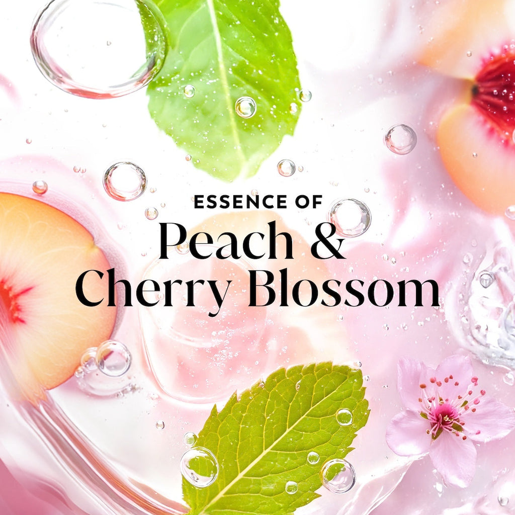 Olay Fresh Radiance Body Wash · Essence of Peach and Cherry Blossom · Vitamin B3 and Antioxidant Blend · 22oz