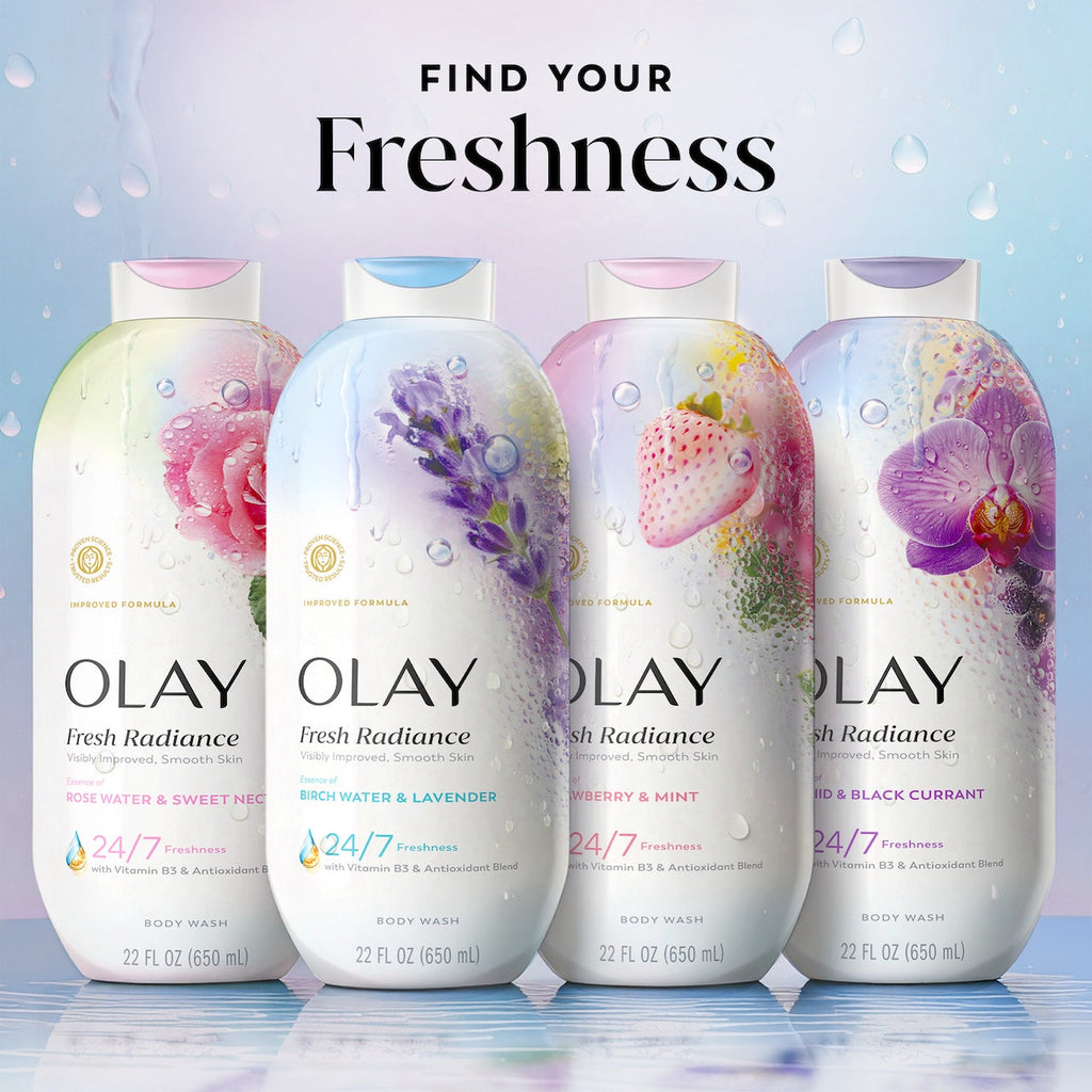Olay Fresh Radiance Body Wash · Essence of Birch Water and Lavender · 22oz