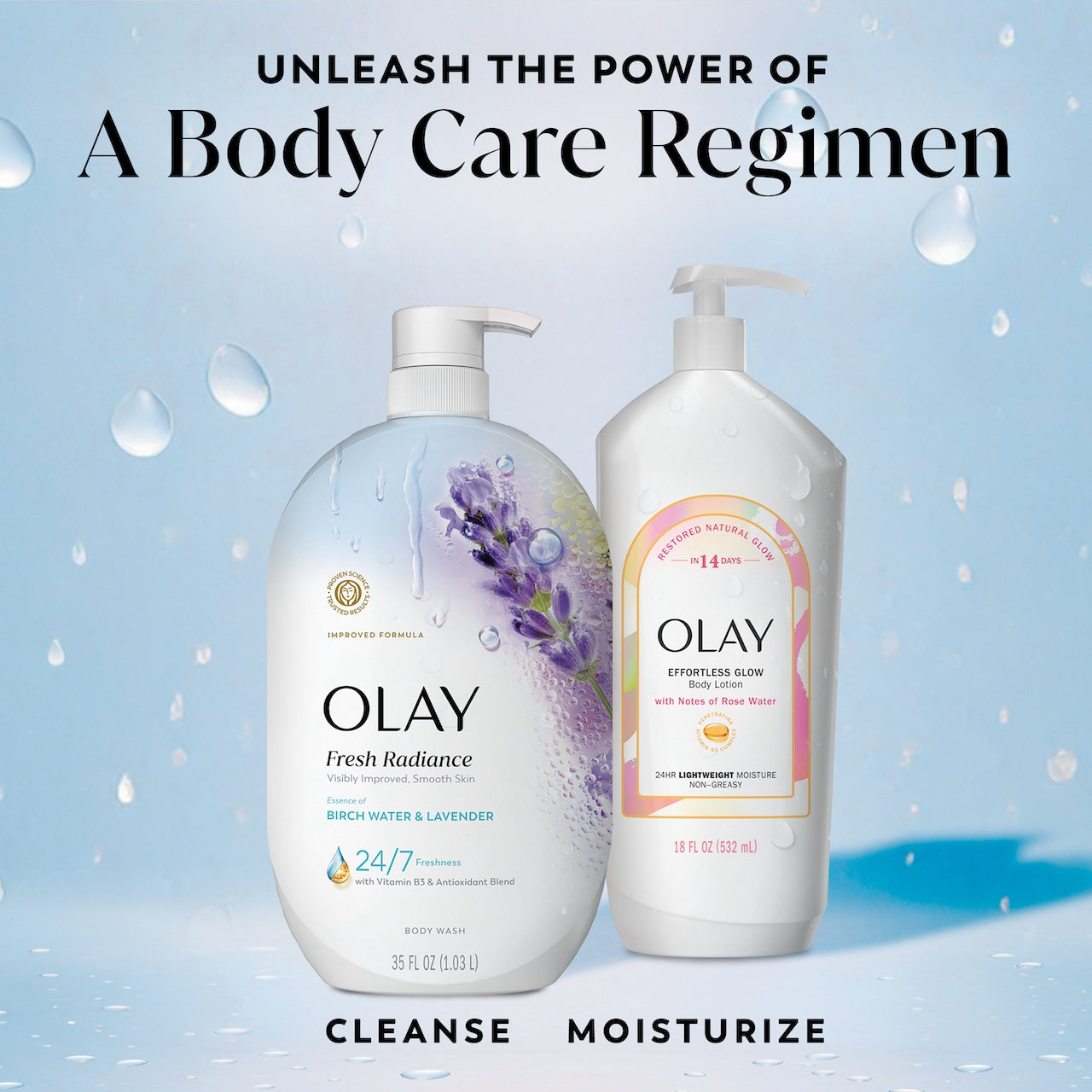 Olay Fresh Radiance Body Wash · Essence of Birch Water and Lavender · Vitamin B3 and Antioxidant Blend · 35oz